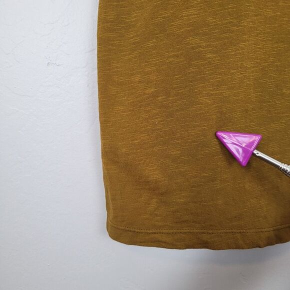 Sundry Size S Side Tie Jersey Dress Short Cap Sleeve Stretch Green Yellow - Picture 10 of 12